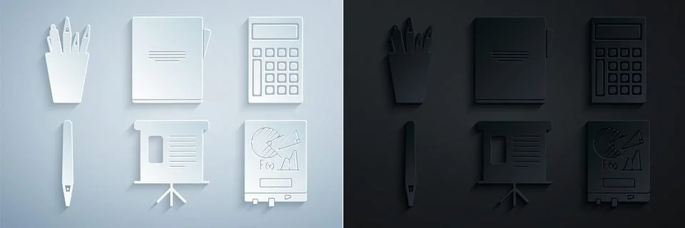 Set Presentation financial board with graph, schedule, chart, diagram Stock-Illustration