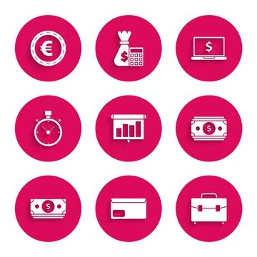 Set Presentation financial board with graph, schedule, chart, diagram 스톡 일러스트