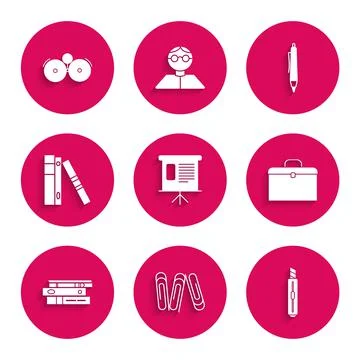 Set Presentation financial board with graph, diagram, infographic, pie graph Stock-Illustration