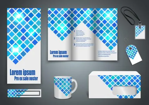 Set of presentation of flyer design content Stock Illustration