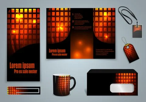 Set of presentation of flyer design content Stock Illustration