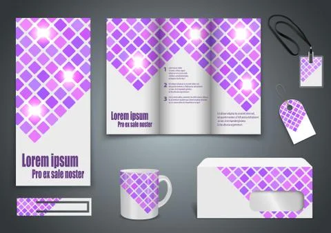 Set of presentation of flyer design content Stock Illustration