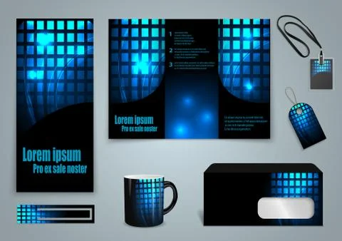 Set of presentation of flyer design content Stock Illustration