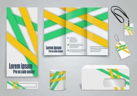 Set of presentation of flyer design content Stock Illustration