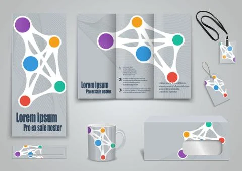 Set of presentation of flyer design content Stock Illustration