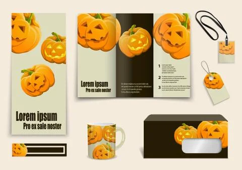 Set of presentation flyer design content Stock Illustration