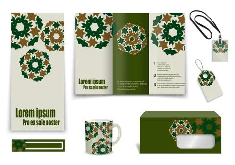 Set of presentation flyer design content Stock Illustration