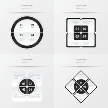 Set of presentation template black and white color Illustrazione stock