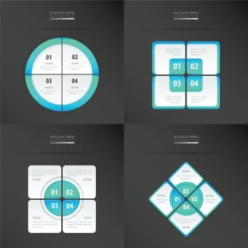 Set of presentation template  blue color Stock Illustration