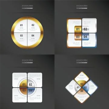 Set of presentation template  gold, bronze, silver, blue color Illustrazione stock