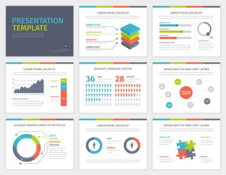 Set of Presentation Template. Infographic elements on slides Illustrazione stock