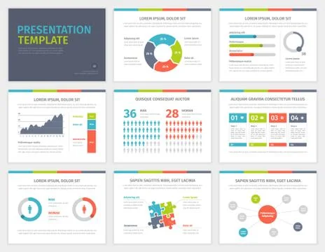 Set of Presentation Template. Infographic elements on slides. イラスト素材