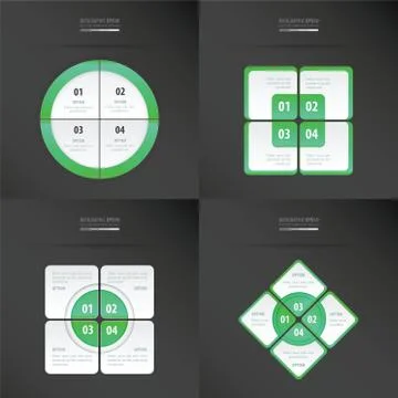 Set of presentation template  neon green color Illustrazione stock