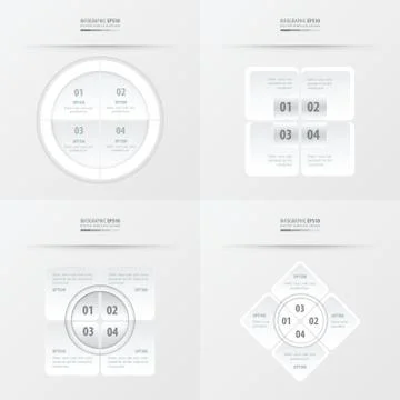 Set of presentation template white color Stock Illustration