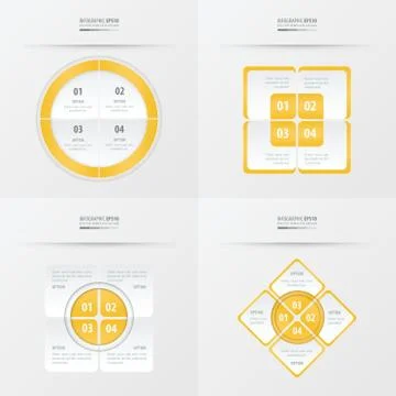 Set of presentation template  yellow color Illustrazione stock