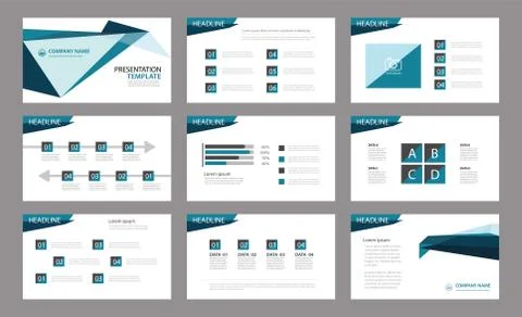 Set of presentation template.Use in annual report, corporate, flyer, marketin Stock Illustration