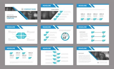 Set of presentation template.Use in annual report, corporate, flyer, marketin Stock Illustration