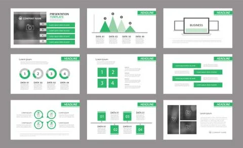 Set of presentation template.Use in annual report, corporate, flyer, marketin Stock Illustration