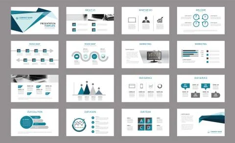 Set of presentation template.Use in annual report, corporate, flyer, marketin Stock Illustration