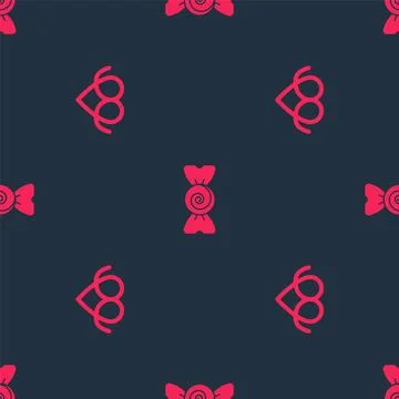 Set Pretzel and Candy on seamless pattern. Vector 스톡 일러스트