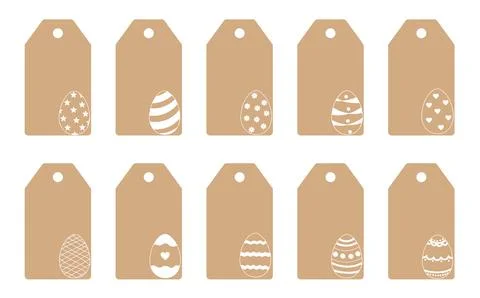 Set of price labels with Easter eggs. Craft paper or cardboard label for gi.. Stock-Illustration