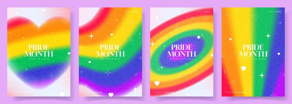 Set of Pride Month posters Stock Illustration