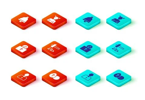 Set Priest, Easter egg, Donation for church, Crucifixion of Jesus Christ Stock Illustration