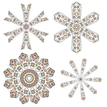 Set of Primitive simple retro seamless pattern mosaic Illustrazione stock