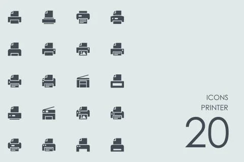 Set of printer icons Illustrazione stock