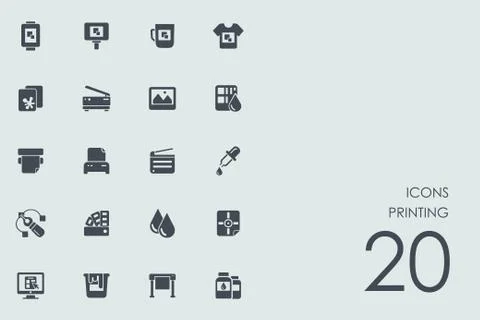Set of printing icons 스톡 일러스트