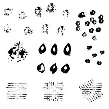 Set of prints, grunge texture. Stock Illustration