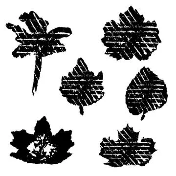 Set of prints, grunge texture. Illustrazione stock