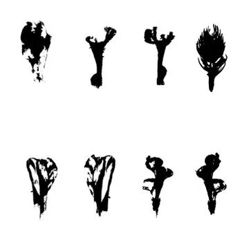 Set of prints, grunge texture. Stock Illustration