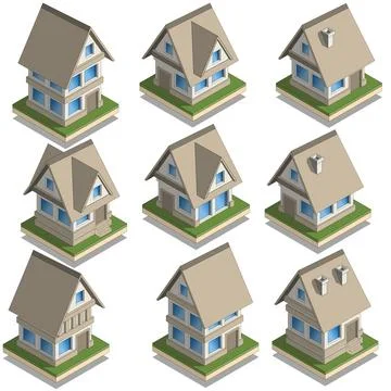 A set of private houses. Stock Illustration