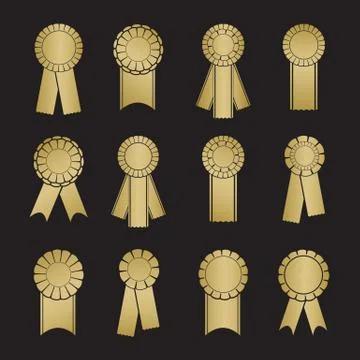 Set of prize ribbons Stock Illustration