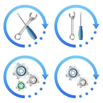 Set of processing icons. Perfect for data analysis. Vector illustration Stock Illustration