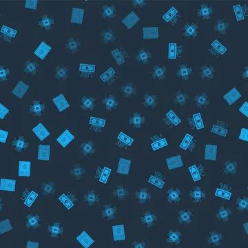 Set Processor chip with dollar, Cryptocurrency bitcoin circuit, CPU mining fa Illustrazione stock