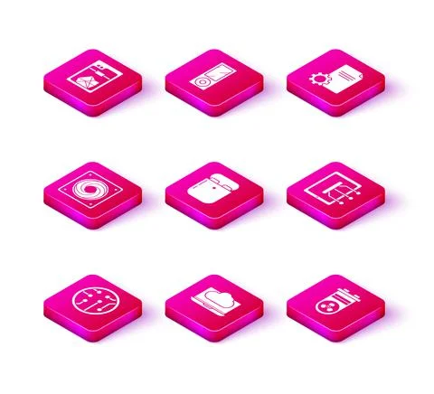 Set Processor, Cloud technology data transfer and storage, Computer cooler, Air Illustrazione stock