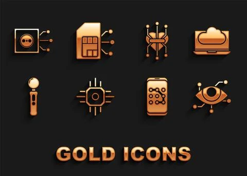 Set Processor, Cloud technology data transfer and storage, Virtual reality,.. Stock Illustration