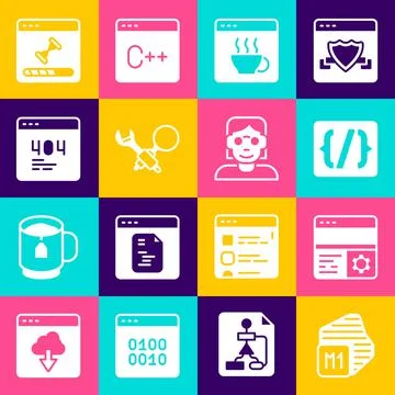 Set Processor, Debugging, Programming language syntax, Software, Page with 404 Illustration