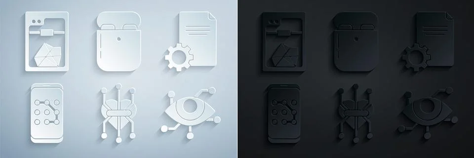 Set Processor, File document, Mobile and graphic password protection, Virtual Stock Illustration