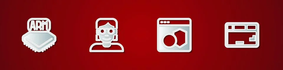 Set Processor, Hacker coder, Software and Keyboard icon. Vector Illustrazione stock