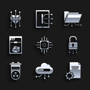 Set Processor, Internet of things, File document, Lock on digital circuit board イラスト素材