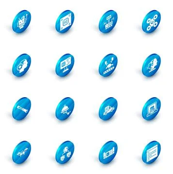 Set Processor with microcircuits CPU, Robot, Drone, Humanoid robot, Screwdriver Illustrazione stock