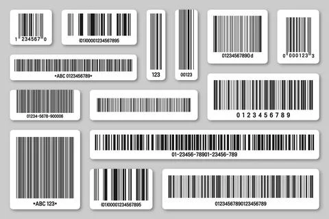 Set of product barcodes. Identification tracking code. Serial number, product ID Stock-Illustration