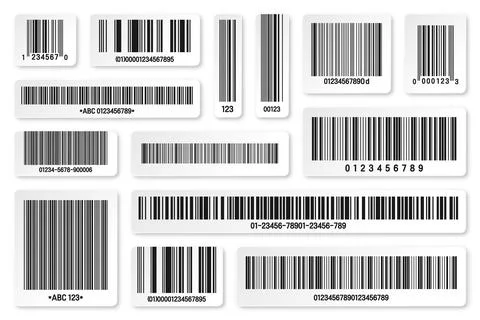 Set of product barcodes. Identification tracking code. Serial number, product ID 스톡 일러스트