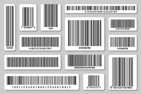 Set of product barcodes. Identification tracking code. Serial number, product ID 스톡 일러스트