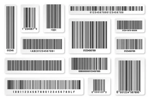 Set of product barcodes. Identification tracking code. Serial number, product ID イラスト素材