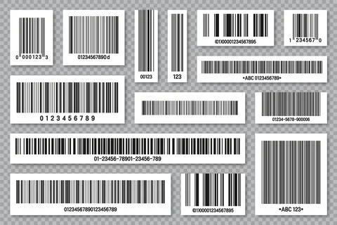 Set of product barcodes. Identification tracking code. Serial number, product ID Stock Illustration