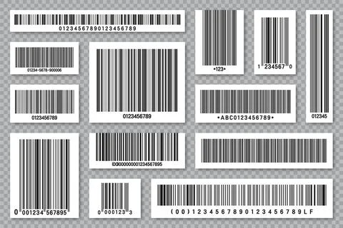 Set of product barcodes. Identification tracking code. Serial number, product ID 스톡 일러스트